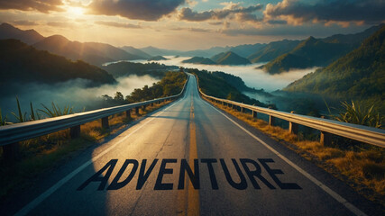 Scenic Road Leading to Adventure in Mountainous Landscape