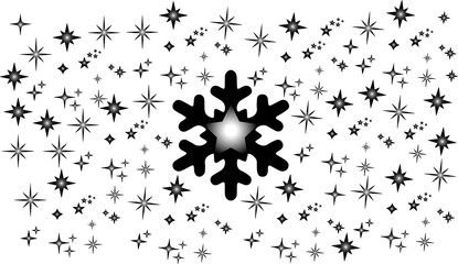 star snowflake silhouette vector illustration