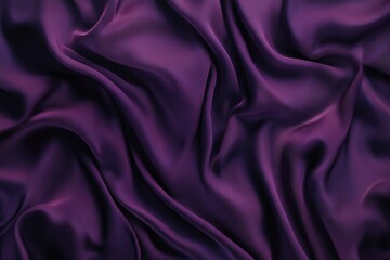 Obraz premium Dark purple background with copy space with flowing wavy silk effect. Graceful folds and curves of satin material