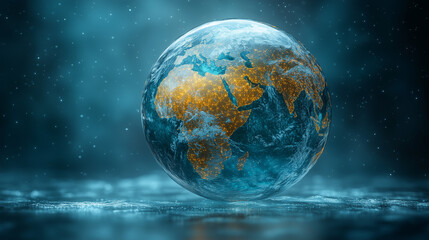 earth on a dark background 