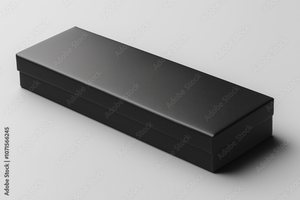 Aufkleber sleek black rectangular box resting on a minimalistic surface in a well-lit space
