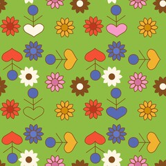 seamless pattern with arrow and flower