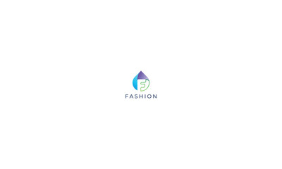 Letter f line shape drop logo 