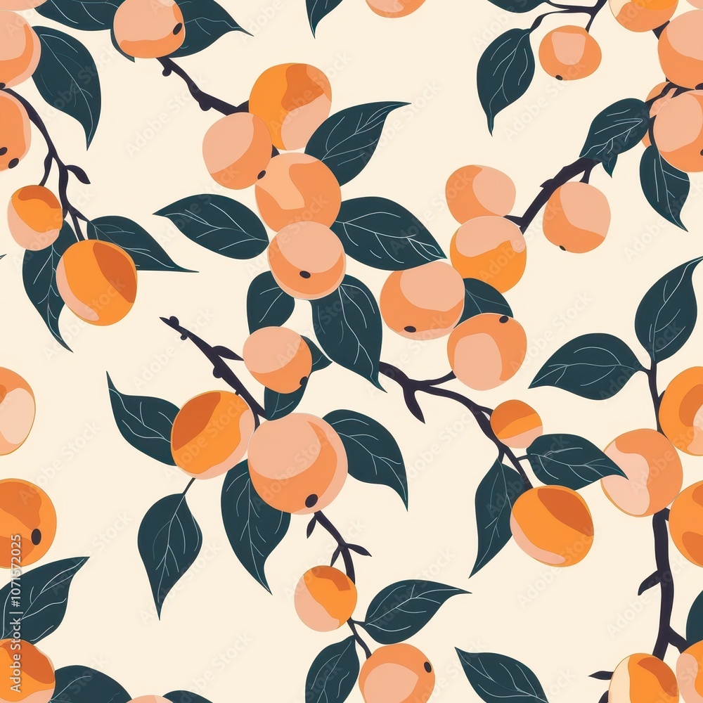 Poster minimal apricot pattern for fabric design