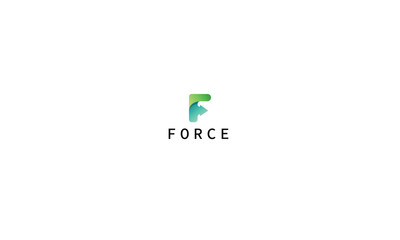 Letter f green colour creative shape logo design 