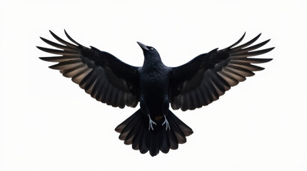 Fototapeta premium High-Resolution Stock Image of Crow Isolated on White Background - Perfect for Nature and Wildlife Projects