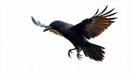 Obraz premium High-Resolution Stock Image of Crow Isolated on White Background - Perfect for Nature and Wildlife Projects