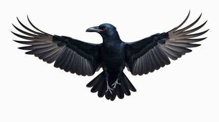 Fototapeta premium High-Resolution Stock Image of Crow Isolated on White Background - Perfect for Nature and Wildlife Projects
