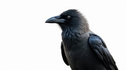 High-Resolution Stock Image of Crow Isolated on White Background - Perfect for Nature and Wildlife Projects