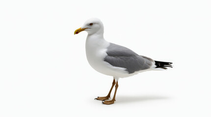 High-Quality Stock Photo of Seagull Isolated on White Background - Perfect for Wildlife and Nature Projects