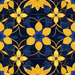 Fototapeta premium Abstract square pattern, silk scarf design, fashion textile ornament Bandanna shawl, tablecloth fabric print, silk neck scarf,sealing. 