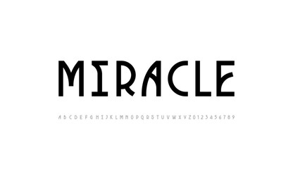 Modern font uppercase alphabet made modern style, trendy letters from A to Z and numbers from 0 to 9, vector illustration 10EPS