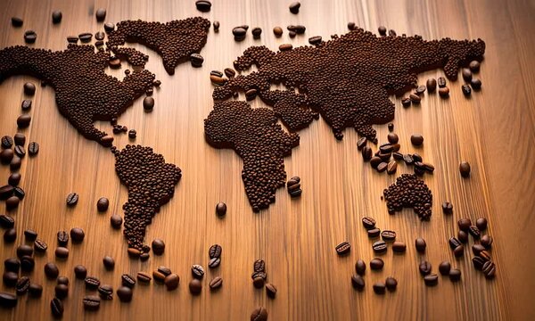 World map made of chocolate.