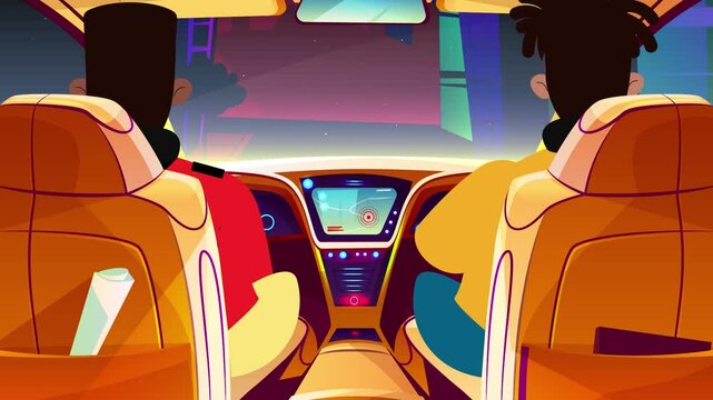 People in the car, Drive a car back view