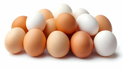 Group of Brown and White Eggs Realistic Image