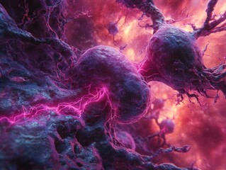 Nerve Regeneration A Stunning Visualization of Nerve Healing with Cool, Soft Colors and Medical Therapy