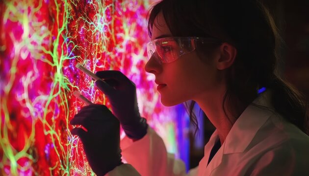 Neuroscience Research Exploring Neural Pathways in the Brain Medical Neuroscience Concept Scientist Examining Brain Structure