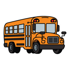 Cartoon Illustration of a School Bus