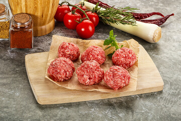 Raw beef meatball minced meat