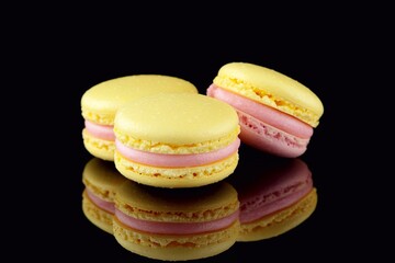 A colorful background of macarons, a delightful sweet wallpaper for your phone or tablet. Pastel colors, high resolution.