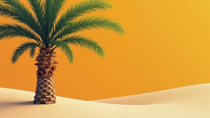 Obraz premium Palm Tree in a Desert Landscape