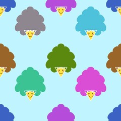 seamless pattern with tree face