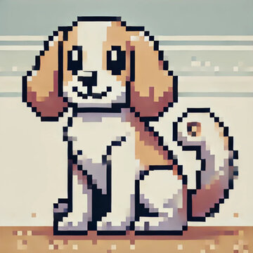 Pixelated Dog Art