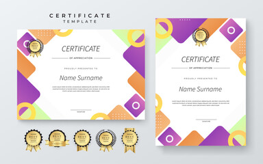 Modern Certificate Template with Colorful Abstract Design Illustration
