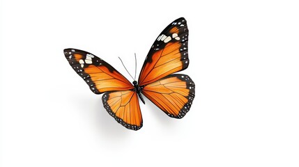 Obraz premium Monarch butterfly on white isolated background