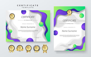 Modern Certificate Template with Colorful Abstract Design Illustration