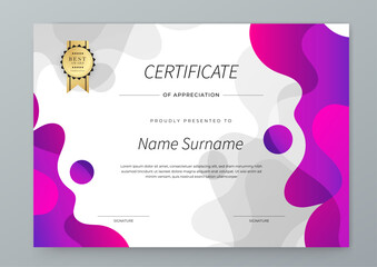 Modern Certificate Template with Colorful Abstract Design Illustration