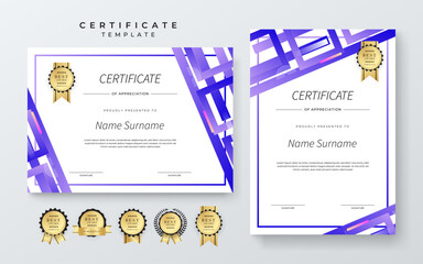 Modern Certificate Template with Colorful Abstract Design Illustration