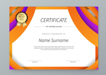 Fototapeta premium Modern Certificate Template with Colorful Abstract Design Illustration