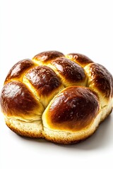 Fototapeta premium A golden brown braided bread.