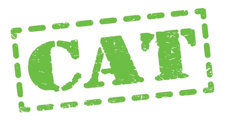 CAT text written on green stamp sign.