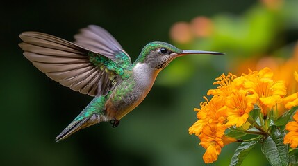 Naklejka premium Beautiful hummingbird in flight