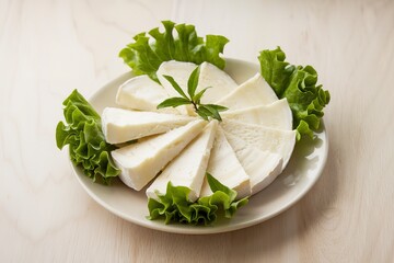 slices of a white, creamy cheese