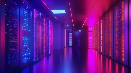 Fototapeta premium Terraforming Simulation Chamber with Glowing Atmospheric Effects and Intricate Technical Lighting in Futuristic Research Facility