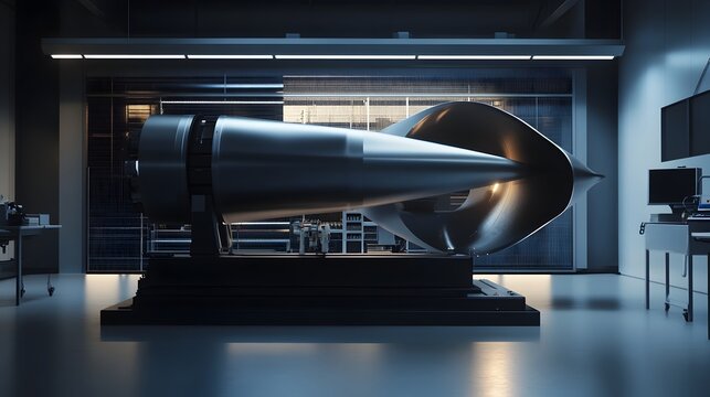 Hypersonic Wind Tunnel Cutting Edge Visualization of Dynamic Heat and Technical Instrumentation in a Futuristic Research Facility