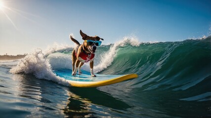 dog jumping in water