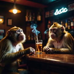 Monkeys in a Bar
