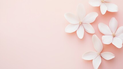 ピンク色の壁紙と花