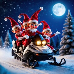 santa claus riding on sledge