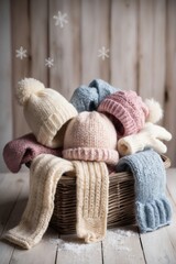 knitted cap and gloves