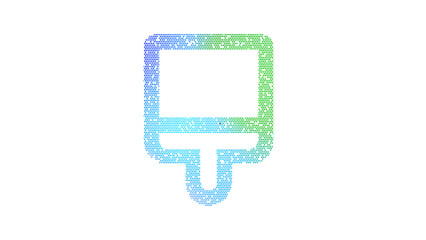 Fototapeta premium Icon brush is made up of LED square shapes. There are bright diodes and there are black dead diodes