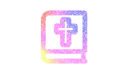 Obraz premium Icon bible is made up of LED square shapes. There are bright diodes and there are black dead diodes