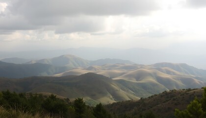 Misty Mountain Landscape,