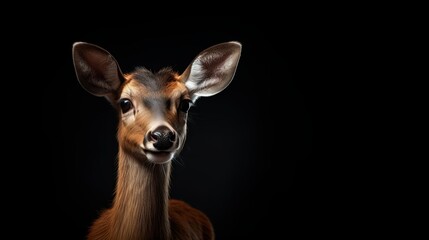 Young Deer Looking at Camera. Generative AI.