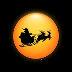 Fototapeta premium santa claus flying in the sky