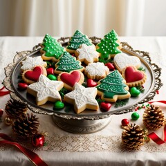 christmas cookies on a table